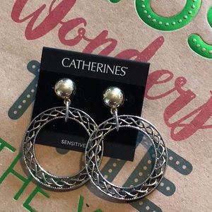 NWT Gold and Silver Hoop Earrings